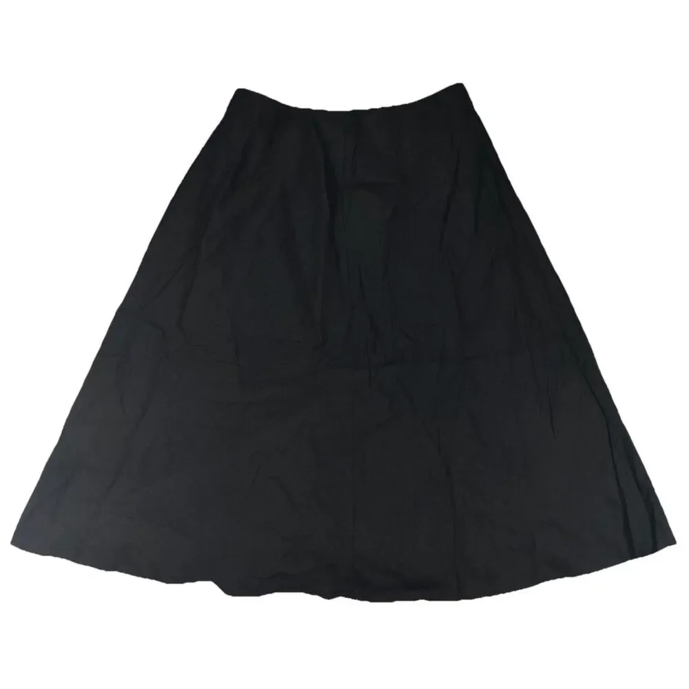 Talbots Petites Women’s Black ALine Midi Skirt Size 6P Linen Blend Made In Italy - Picture 9 of 9